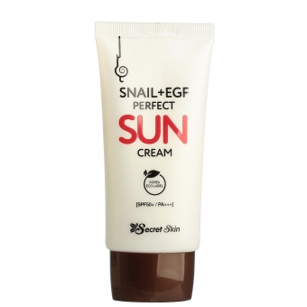 Крем для лица солнцезащитный с муцином улитки и EGF Secret Skin Snail EGF Perfect Sun Cream SPF50+ PA+++